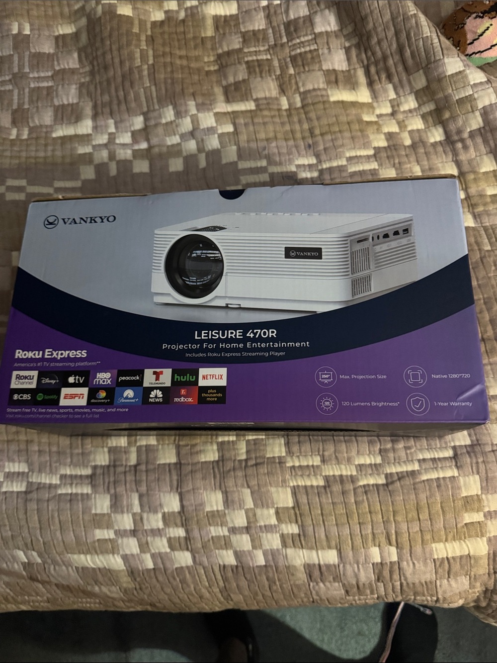 VANKYO Leisure 470R Projector - White and Purple Box